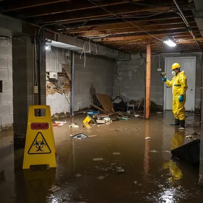 Flooded Basement Electrical Hazard in Steger, IL Property